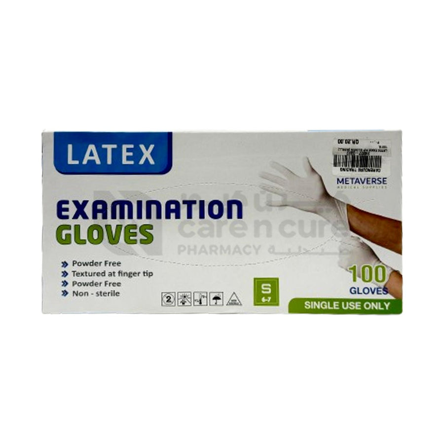 Latex Exam Powder Free Gloves (Small) 100 Pieces