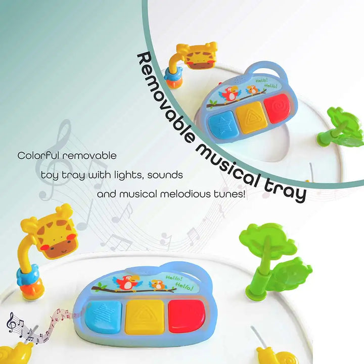 مون مشاية أطفال مع الموسيقى والألعاب (الغابة الزرقاء)