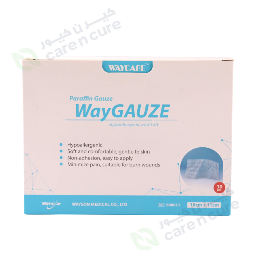 Waycare Paraffin Gauze 10 X 11 cm 30 Pieces