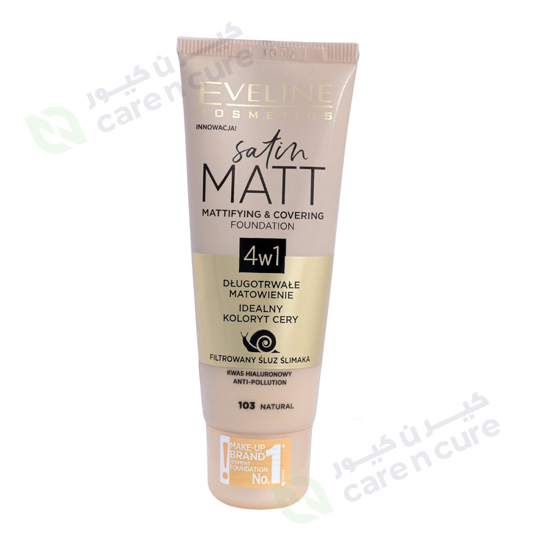 Eveline Satin Matt Mattifying & Covering Foundation 103 Natural