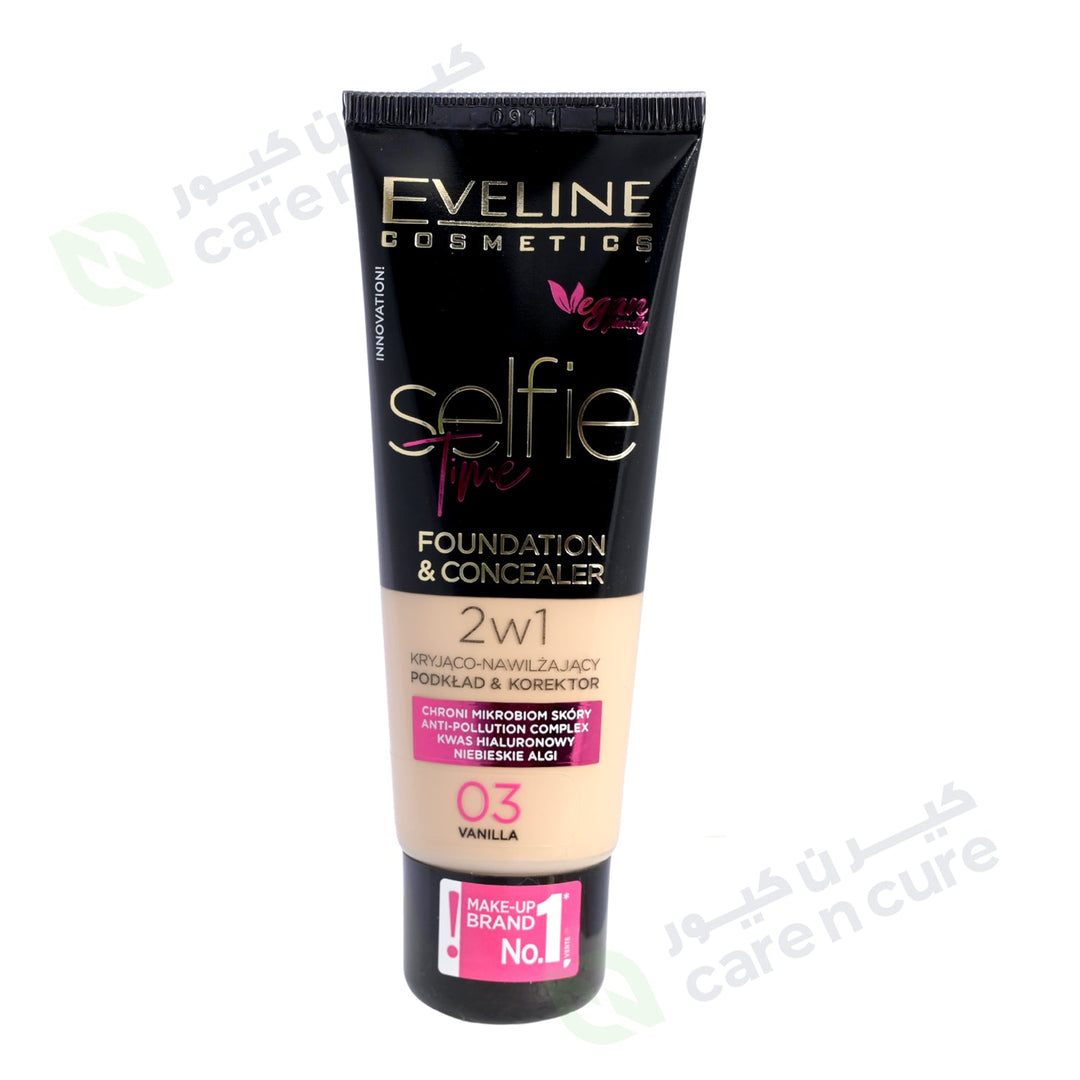 Eveline Selfie Time Foundation & Concealer 03 Vanilla 30ml