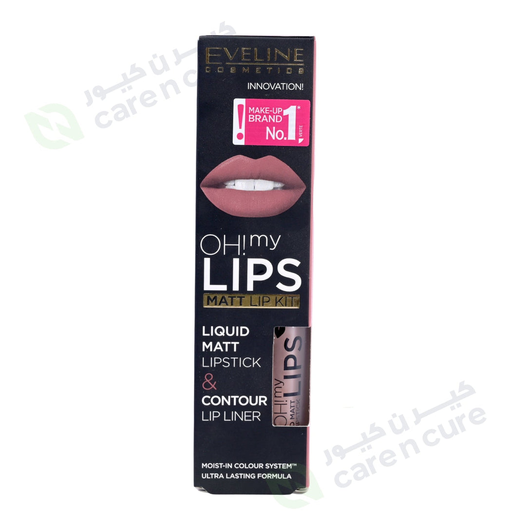 Eveline Oh My Lips Liquid Matt Lipstick And Lip Liner No. 01 Neutral Nude