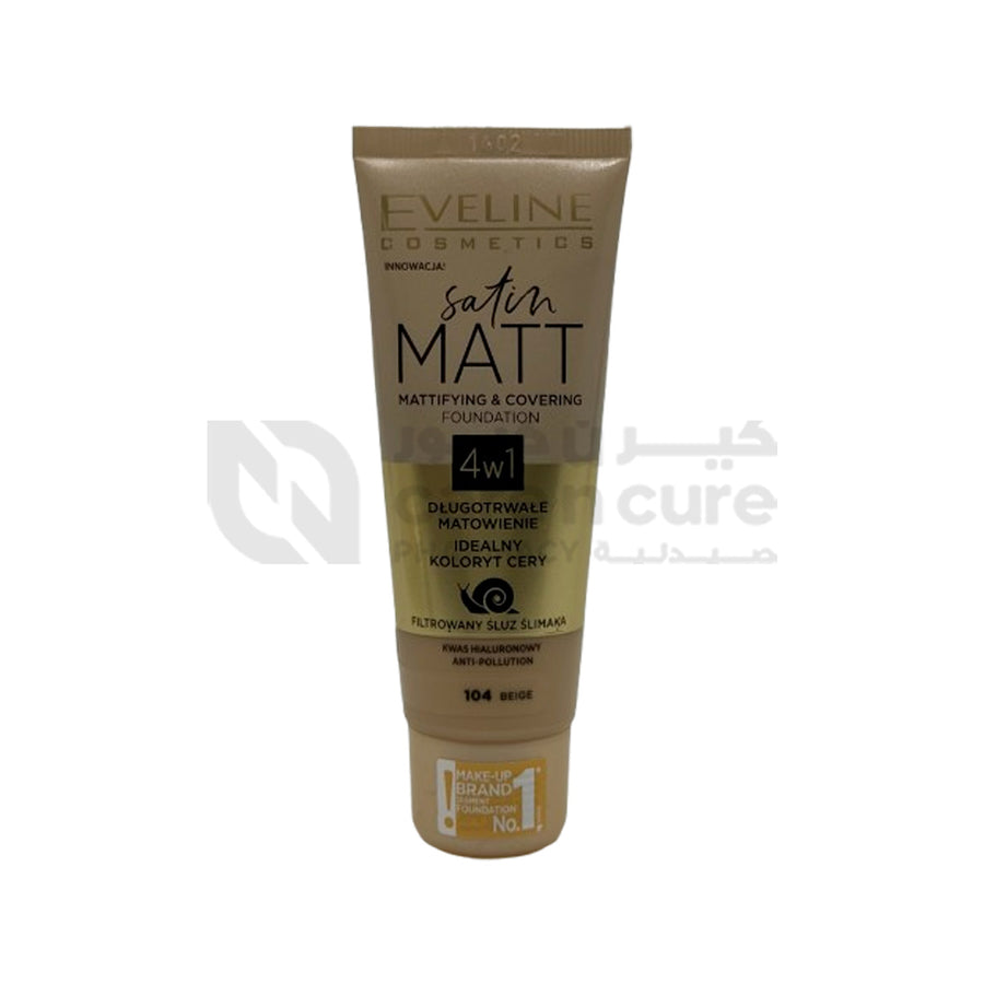 Eveline Satin Matt Mattifying Covering Foundation 04 Beige
