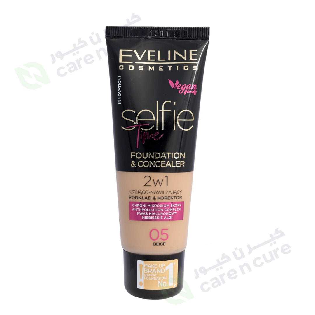 Eveline Selfie Time Foundation And Concealer 05 Beige 30 ml