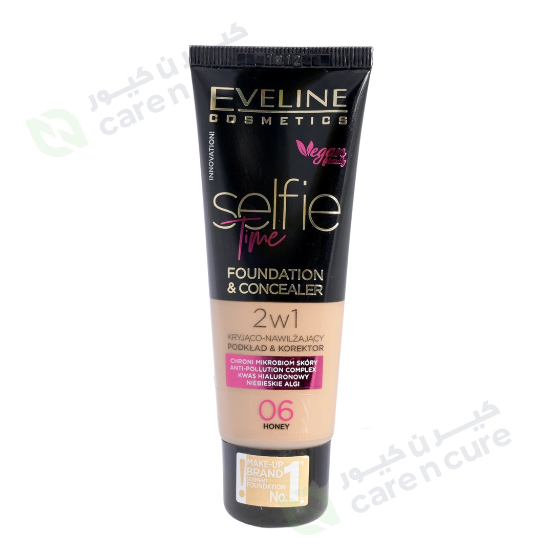 Eveline Selfie Time Foundation And Concealer 06 Honey 30 ml