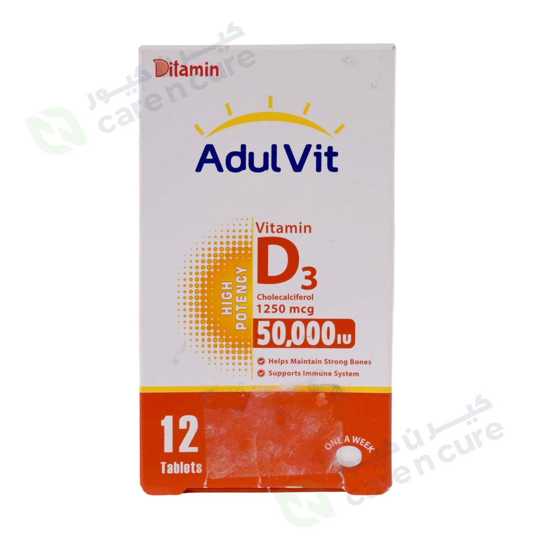 Ditamin Adulvit Vitamin D3 50000 IU Tablet 12 Pieces