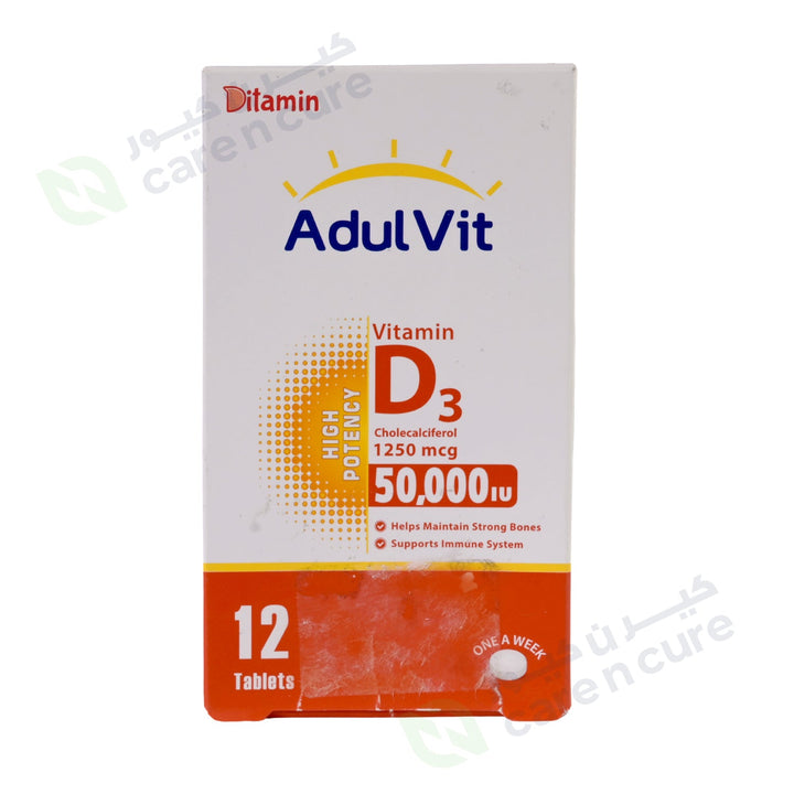 Ditamin Adulvit Vitamin D3 50000 IU Tablet 12 Pieces