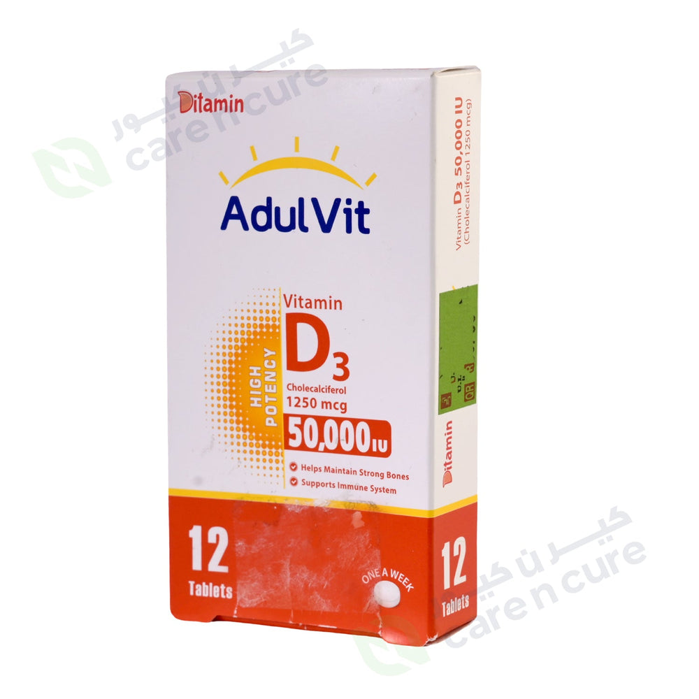 Ditamin Adulvit Vitamin D3 50000 IU Tablet 12 Pieces