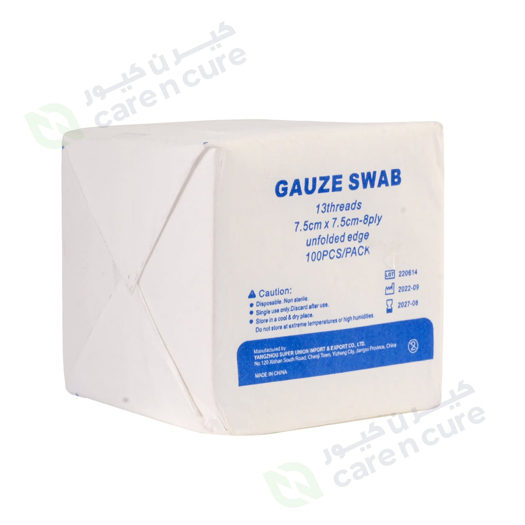 Gauze Swab 7.5X7.5Cm 8 Ply 100 Pieces
