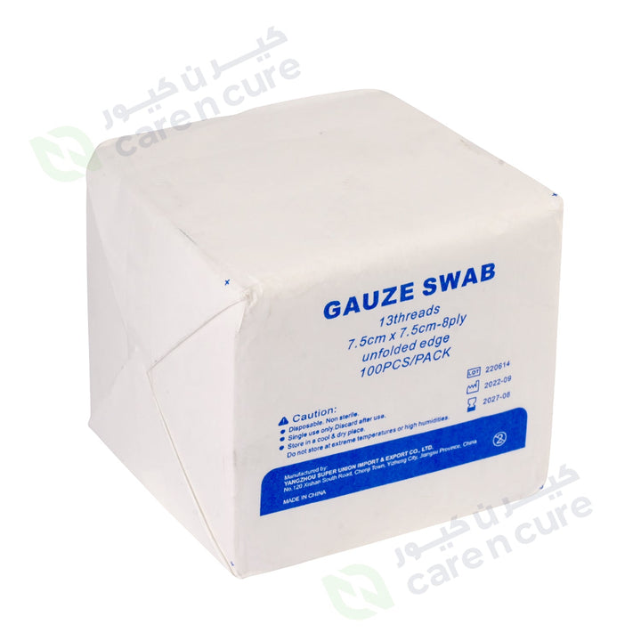Gauze Swab 7.5X7.5Cm 8 Ply 100 Pieces