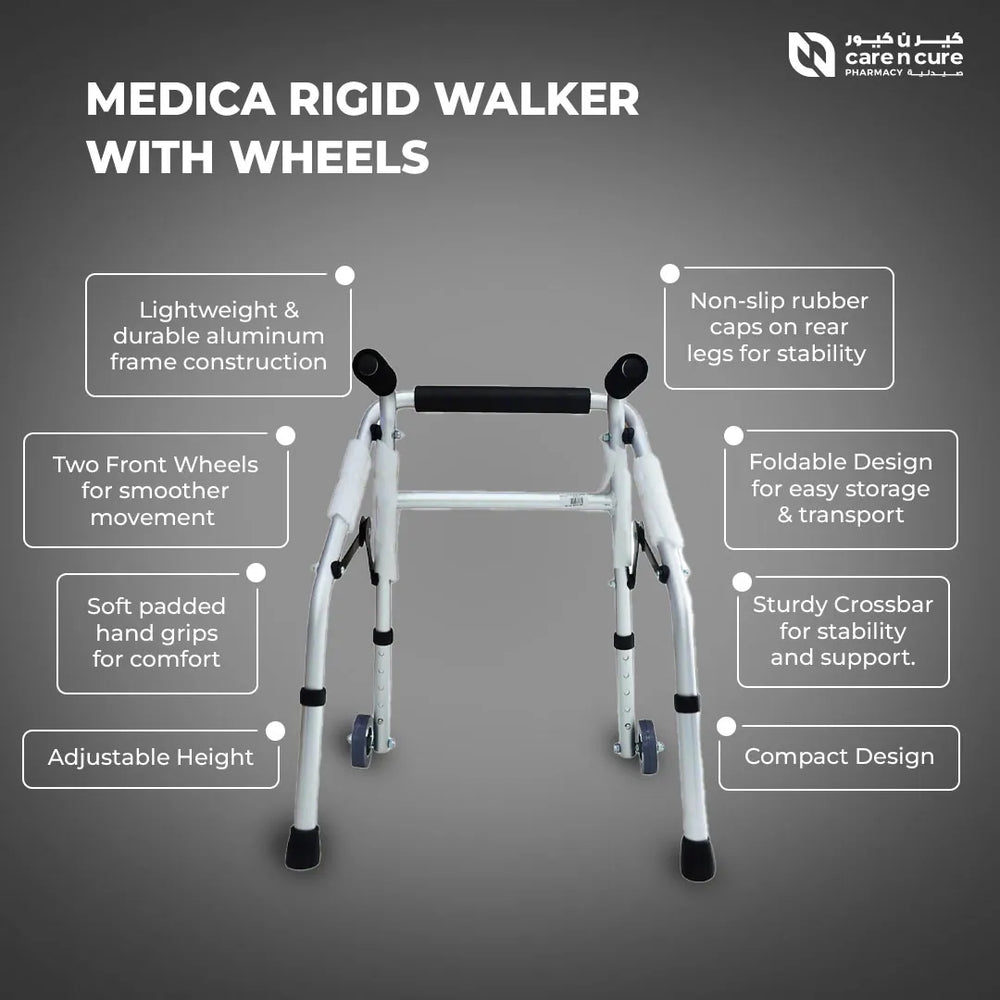 Medica Rigid Walker With Wheels Features