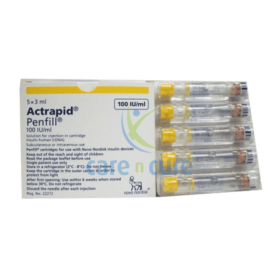 Insulin Actrapid Hm Penfill 100Iu/ml 5 X3ml
