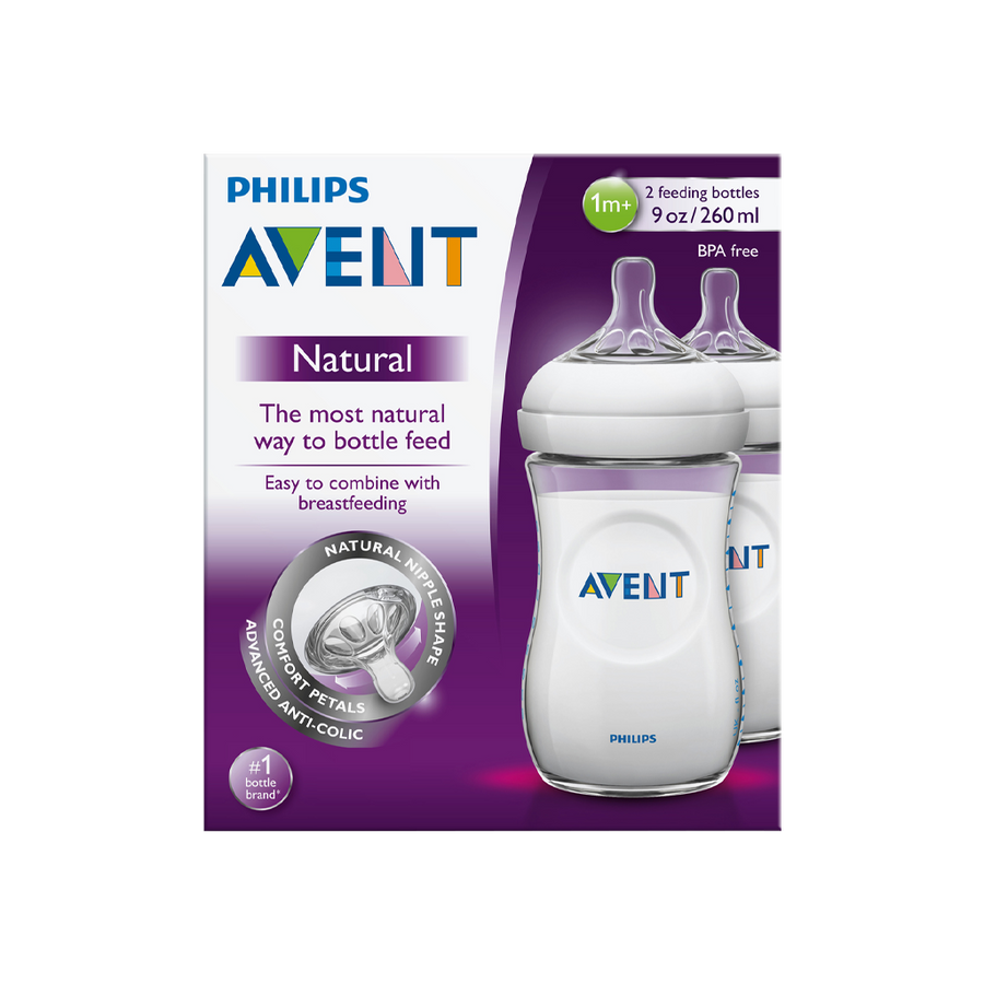 Philips Avent Nat Feeding Bottle 1M+ 260 ml X 2