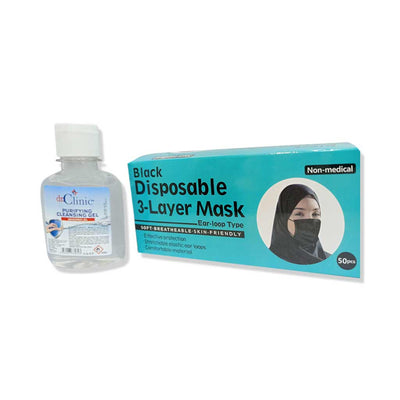 Black Face Mask 50'S + Dr Clinic Gel 100ml Offe