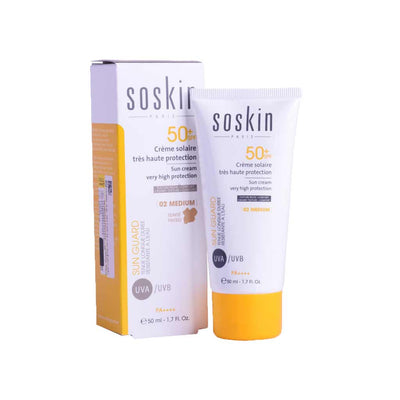 Soskin Spf50+Sun Cream High Prot 02 Med Tint 50ml