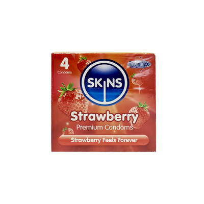 Skins Strawberry Flavour Condoms 4's