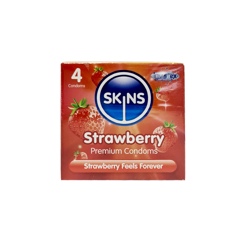 Skins Strawberry Flavour Condoms 4&