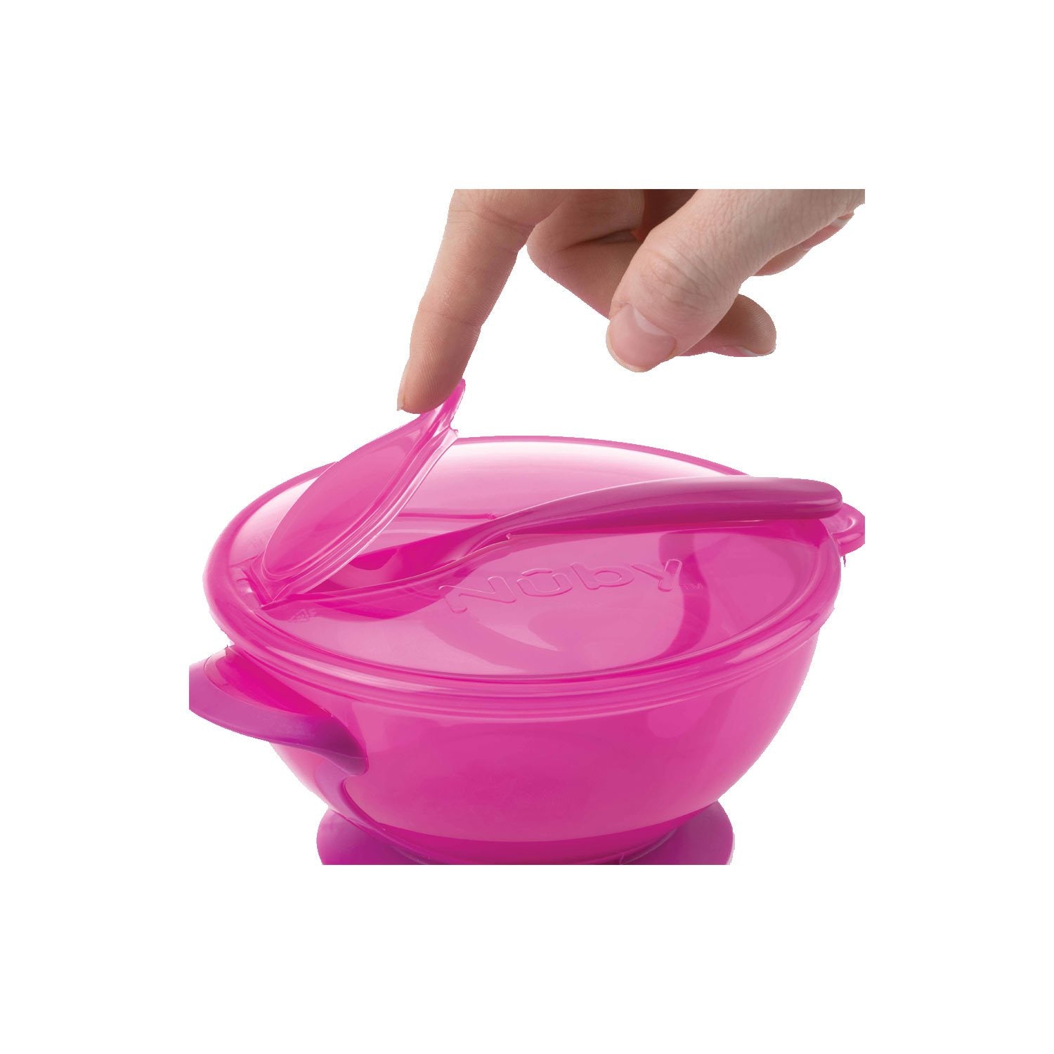 Nuby Easy Go Suction Bowl with Lid & Snap-In Spoon : Baby fast delivery by  App or Online