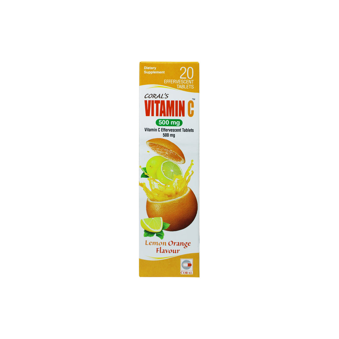 Coral's Vit-C Effervescent 500mg 20 Tablets