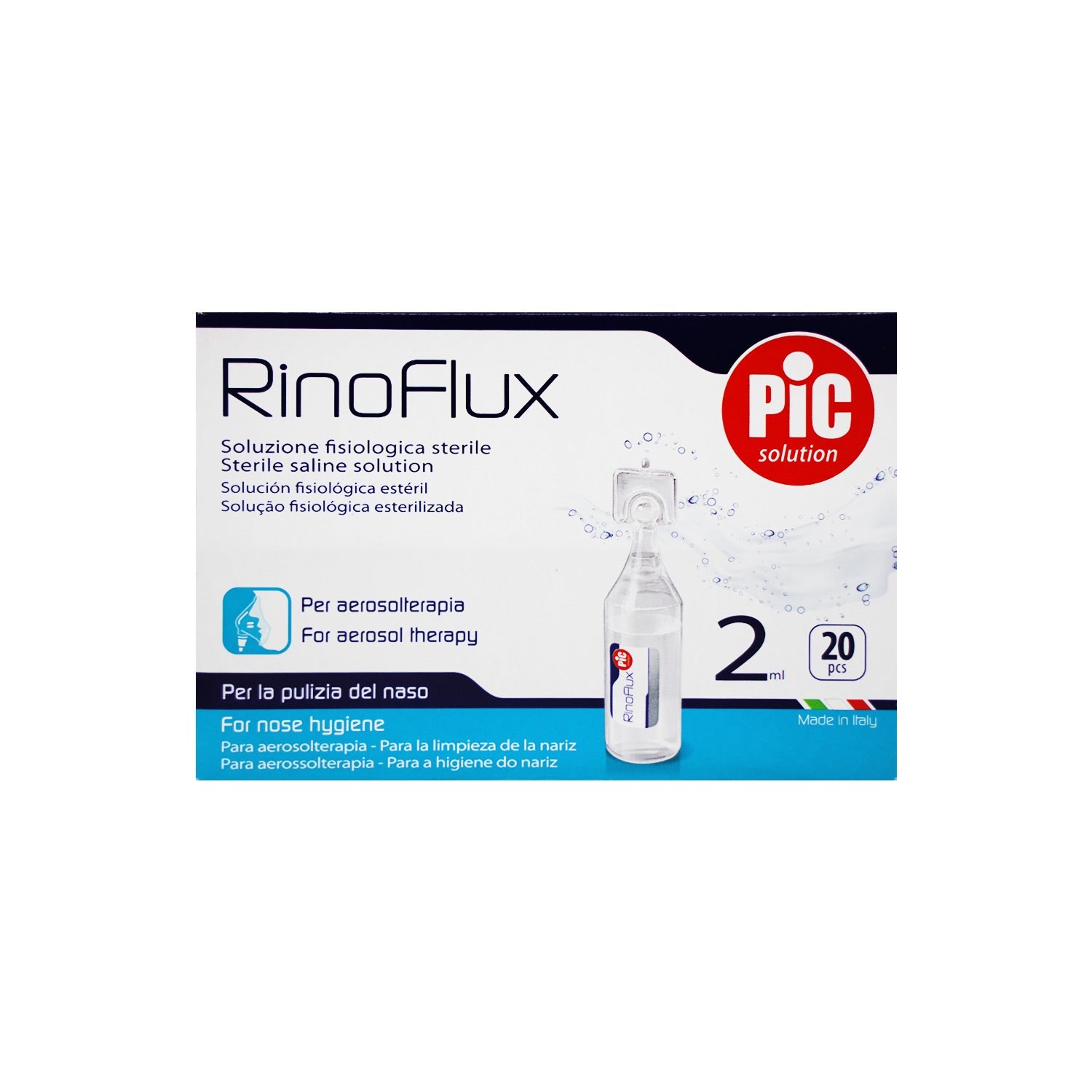 Buy Pic Rinoflux Saline Solution 2Ml X 20'S Online at Best prices in Qatar