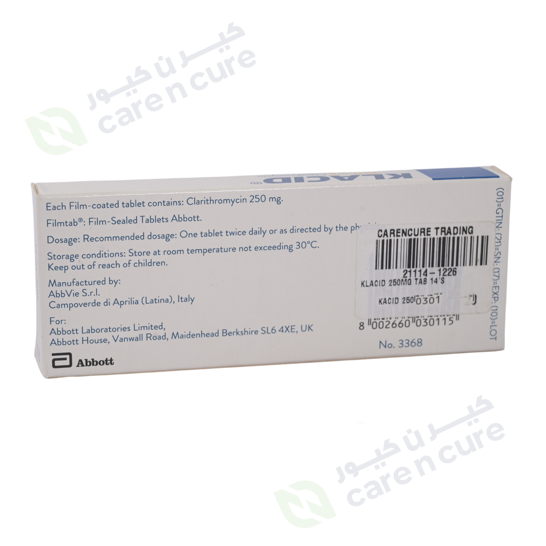 Klacid 250mg Tablets 14's (Original Prescription Is Mandatory Upon Delivery)