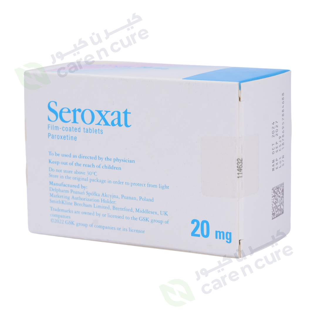 Seroxat 20mg Tablets 30 Pieces (Original Prescription Is Mandatory Upon Delivery)