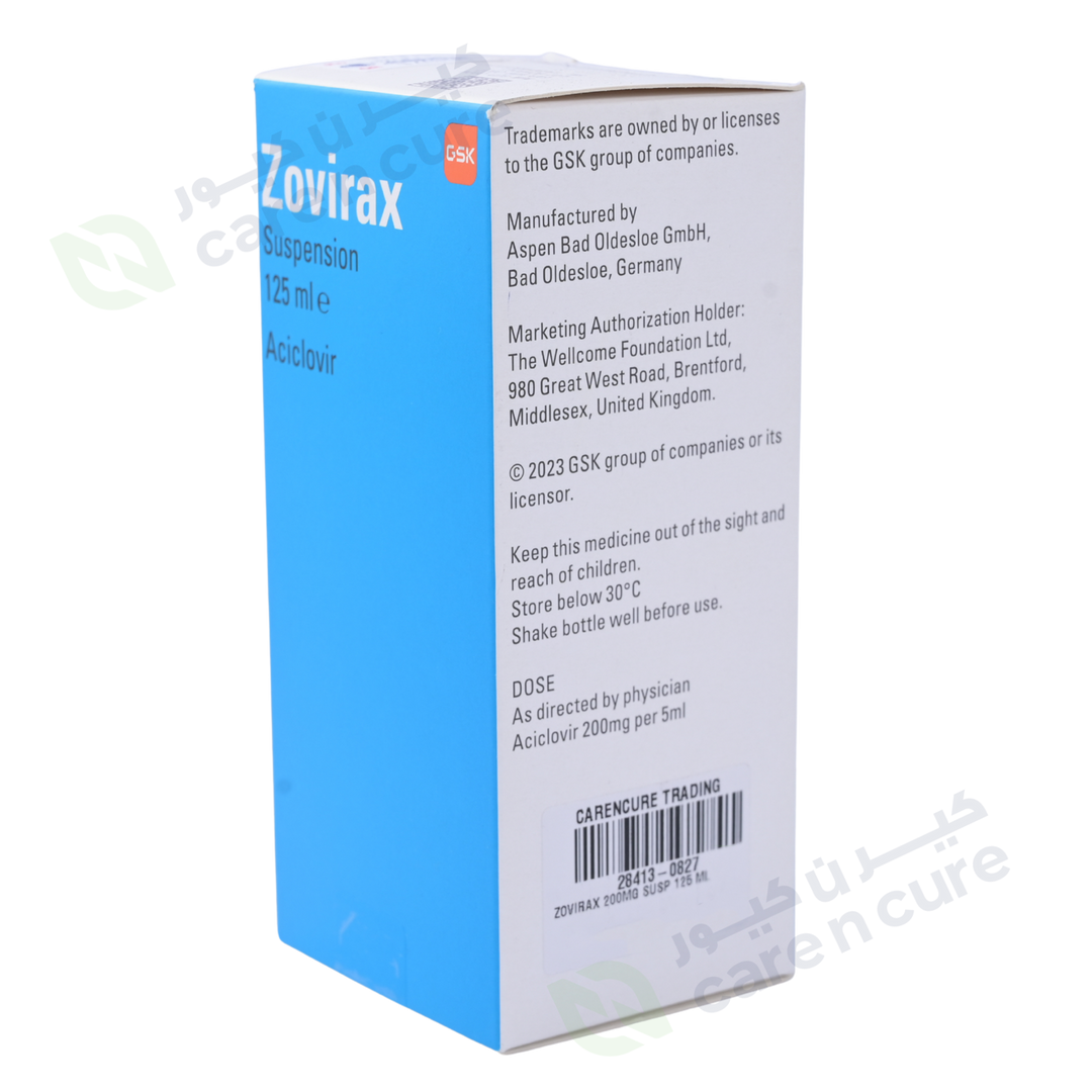 Zovirax 200mg Suspension 125 ml