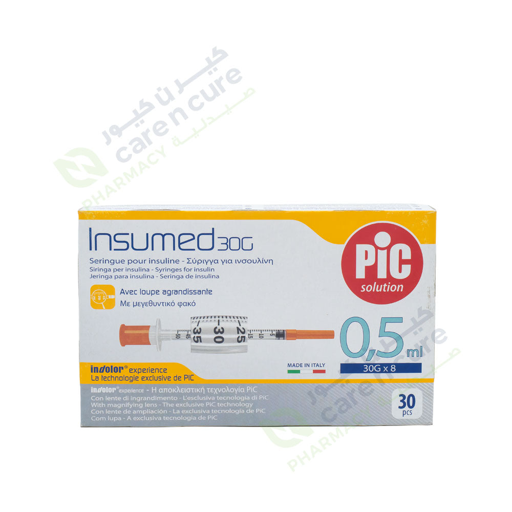 Pic Insumed Syr 0.5ml G30 X8mm 30 Pieces 
