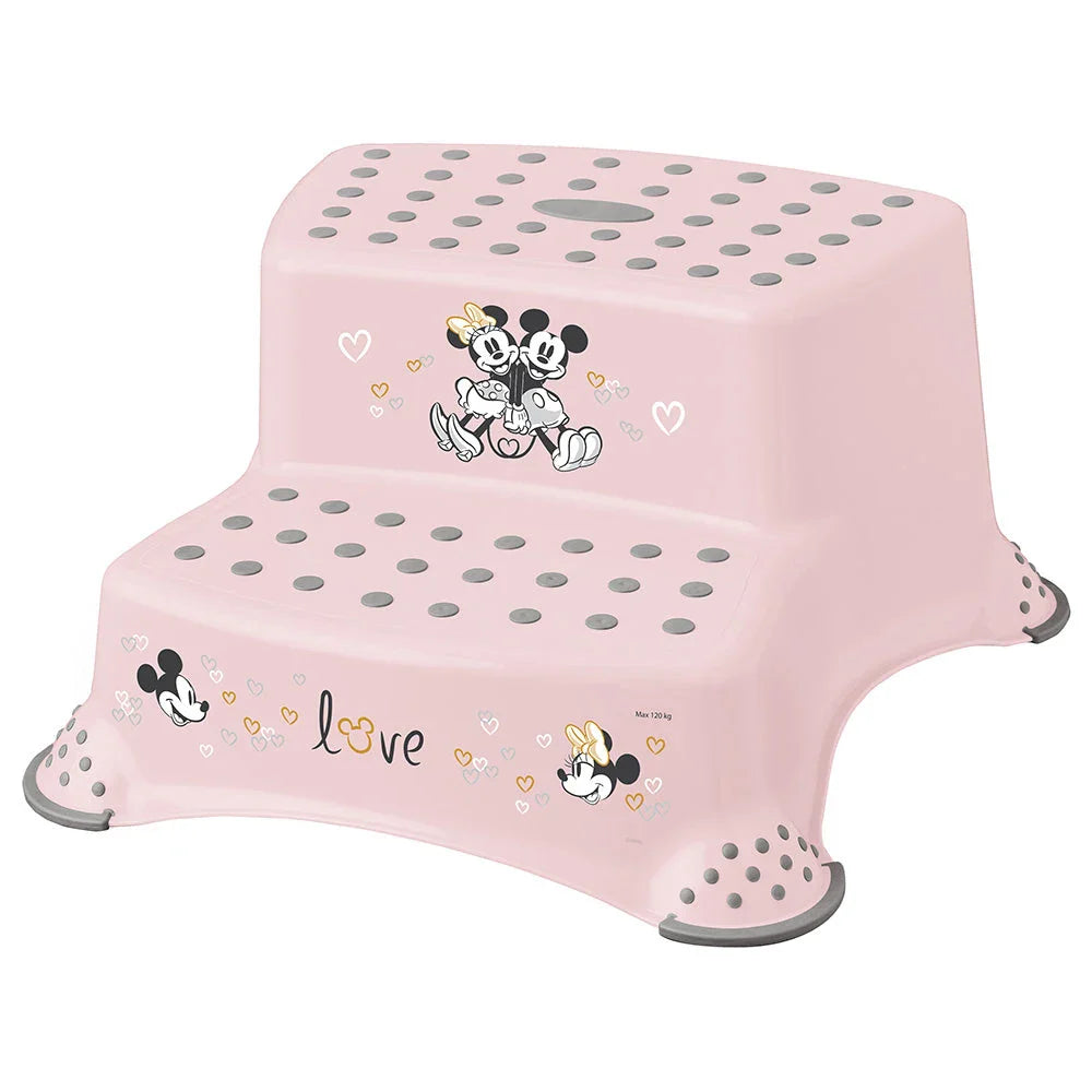 Keeeper Disney-Double Step Stool With Anti-Slip Function - Minnie Mickey Pink