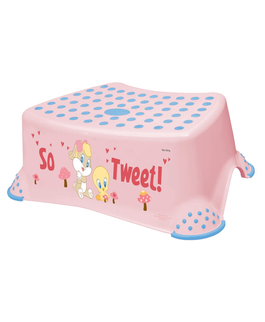 Keeeper Disney-Step Stool With Anti-Slip-Function- Looney Tunes Pink