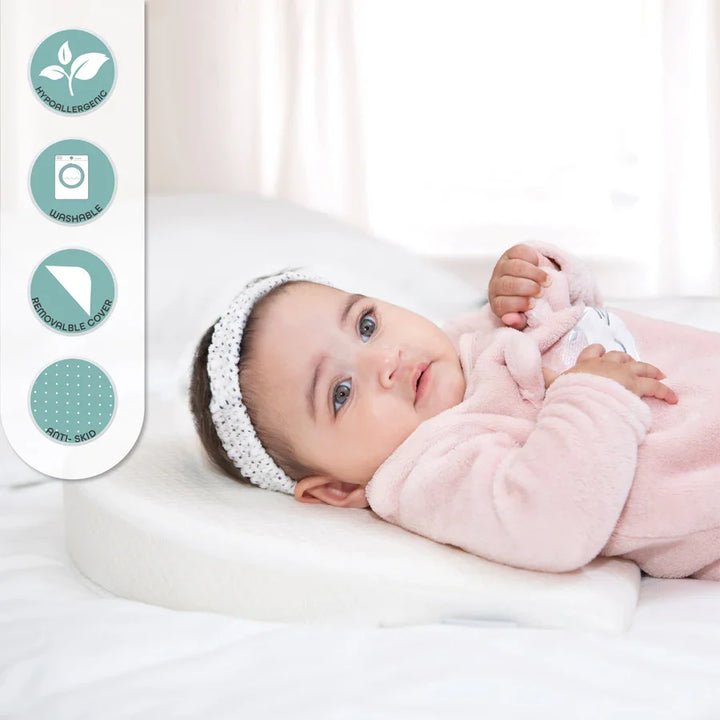 Moon - Organic Universal Crib Wedge Pillow Half Moon (White)