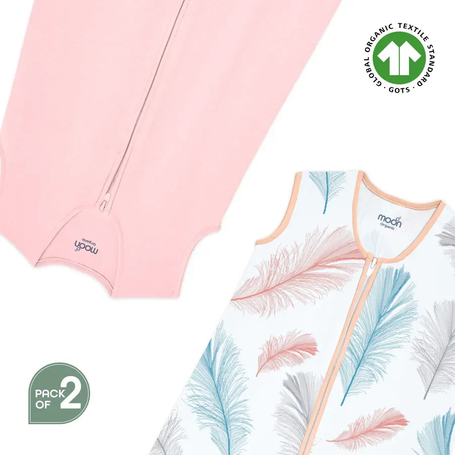 Moon - Organic Sleepsack - Feature And Pink (Pack of 2)