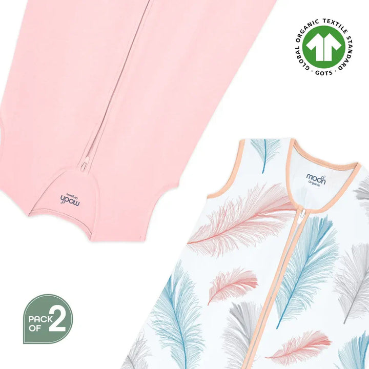 Moon - Organic Sleepsack - Feature And Pink (Pack of 2)