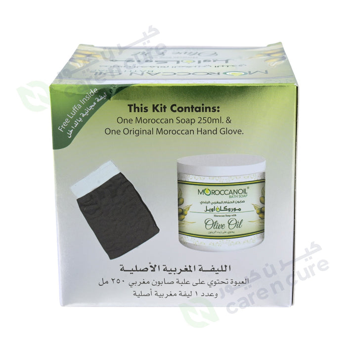 Moroccan Oil Soap(Olive Oil) 250ml With Luffa