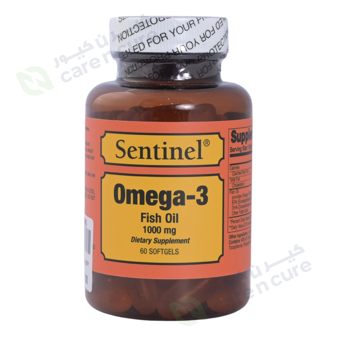 Sentinel Omega-3 Fish Oil Softgels - 60 Pieces