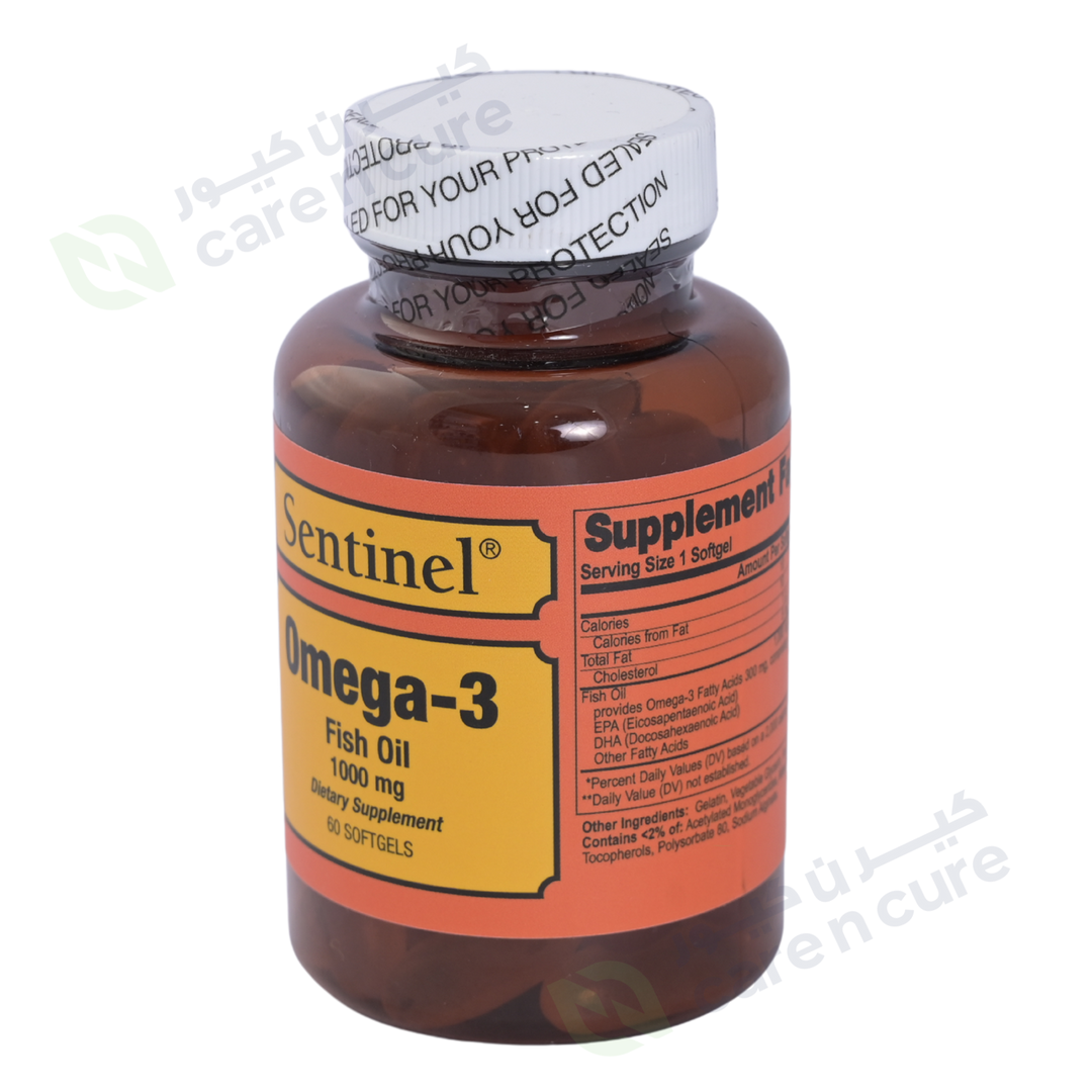 Sentinel Omega-3 Fish Oil Softgels - 60 Pieces