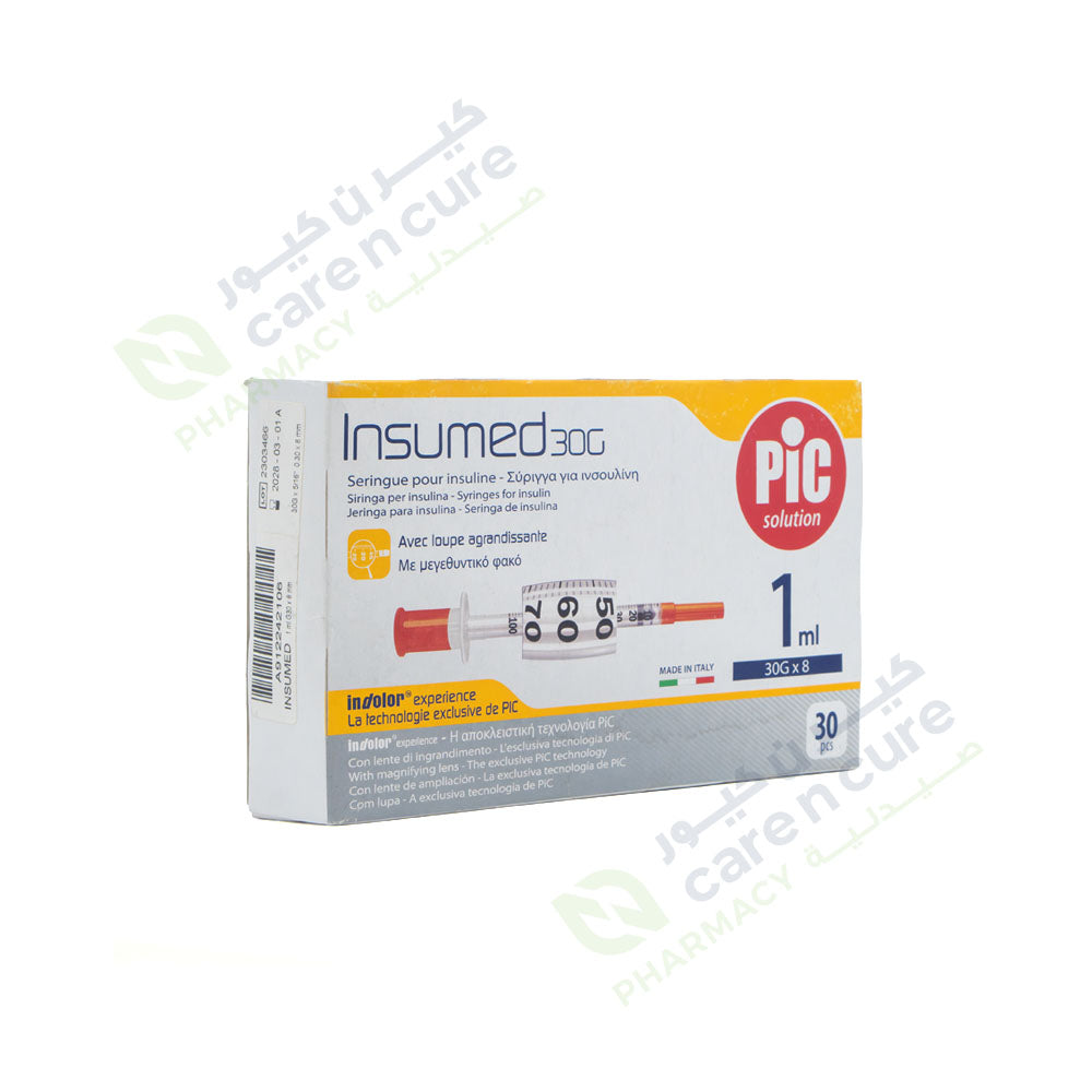 Pic Insumed Syringe 1 ml G30 X 8 mm 30 Pieces 