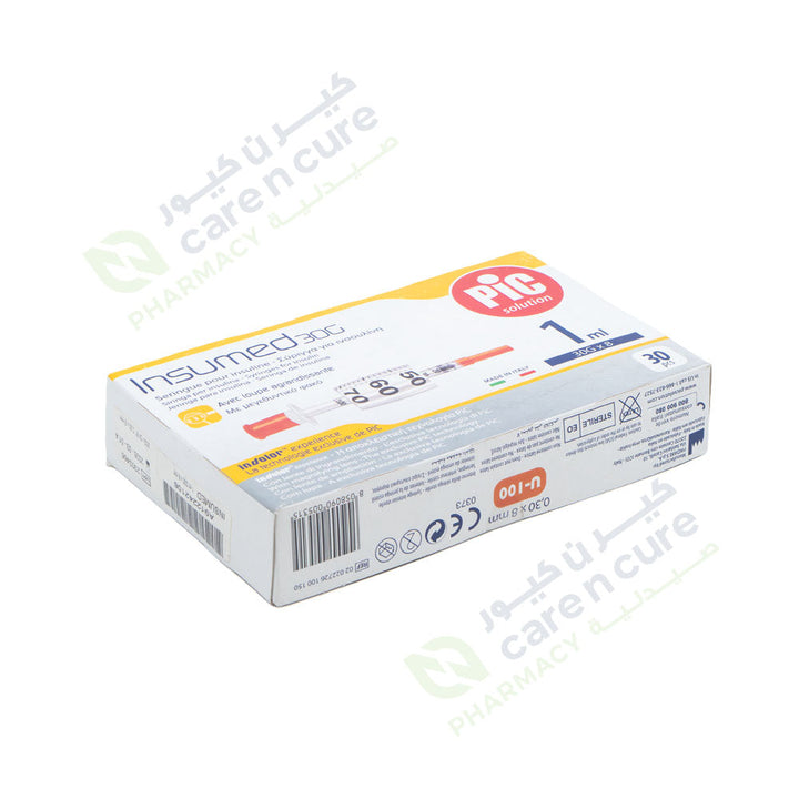 Pic Insumed Syringe 1 ml G30 X 8 mm 30 Pieces 