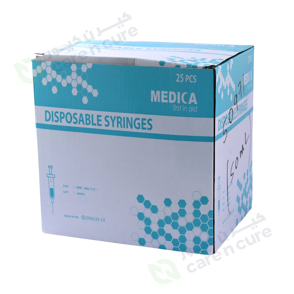 Medica Syringe W/Needil 50ml 18G 25 Pieces