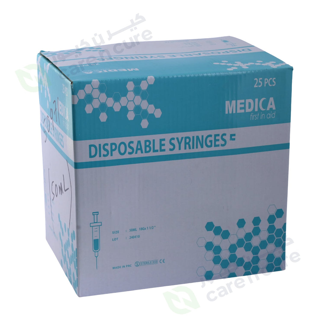 Medica Syringe W/Needil 50ml 18G 25 Pieces