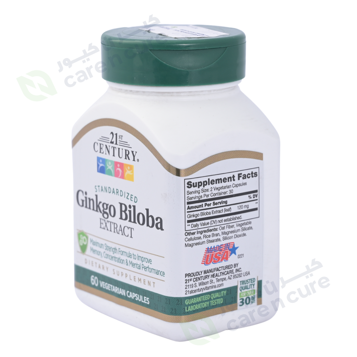 21St Century Ginkgo Biloba Extract 60 Capsules
