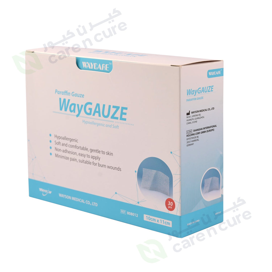 Waycare Paraffin Gauze 10 X 11 cm 30 Pieces