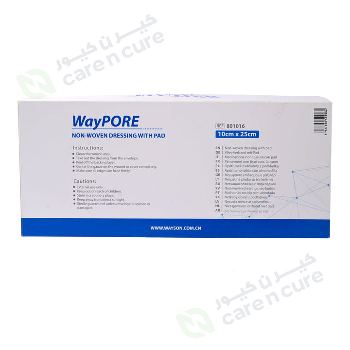 Waycare Adh With Absorbent Pads 10X25cm 25'S 801016