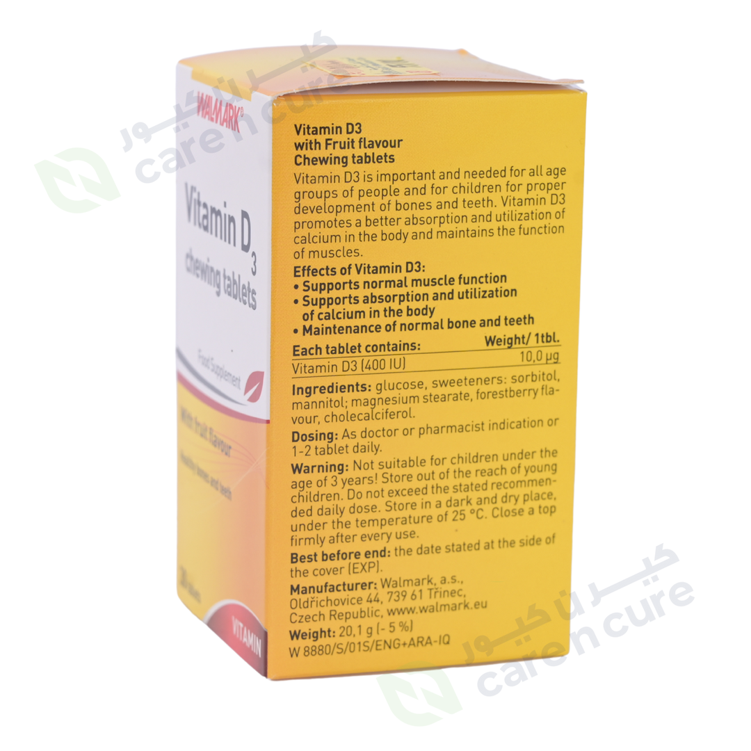 Walmark Vitamin D3 Chew Tablets 30 Pieces