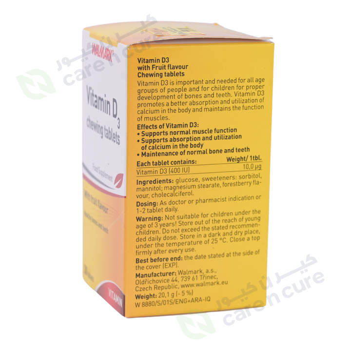 Walmark Vitamin D3 Chew Tablets 30 Pieces