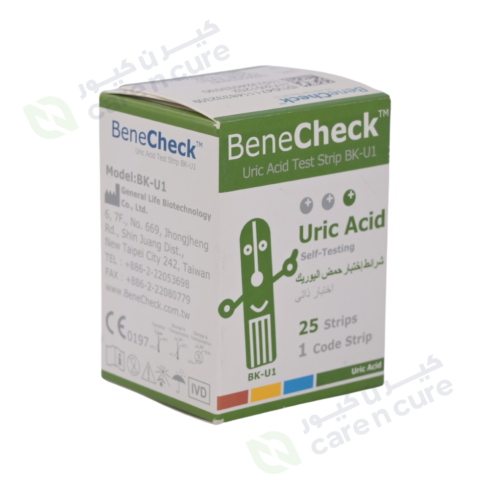 Benecheck Uric Acid Test Strip 25's