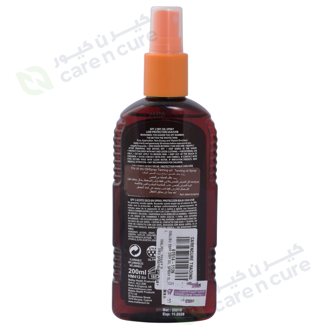 Malibu 2Spf Dry Oil Spray 200ml