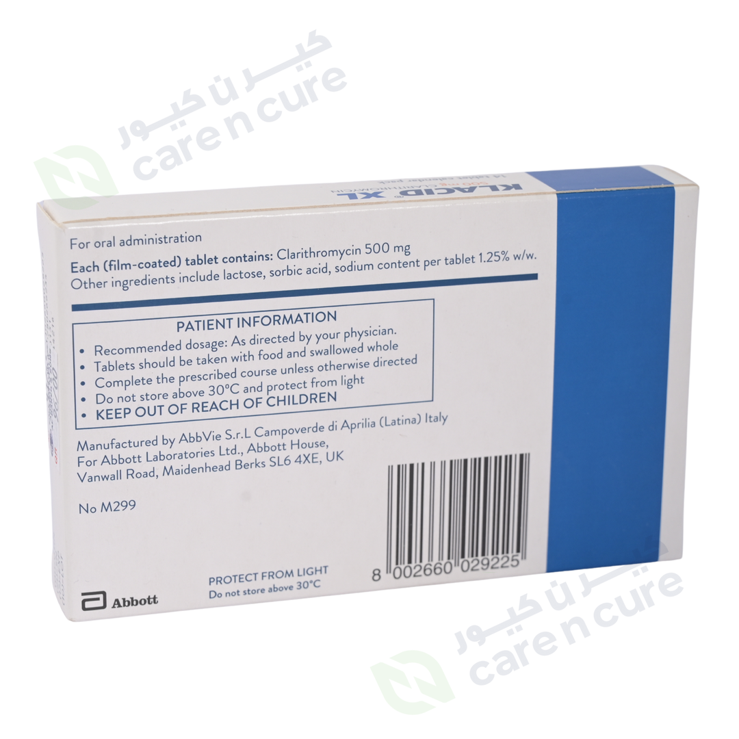 Klacid XL 500 mg Tablets 14's (Original Prescription Is Mandatory Upon Delivery)