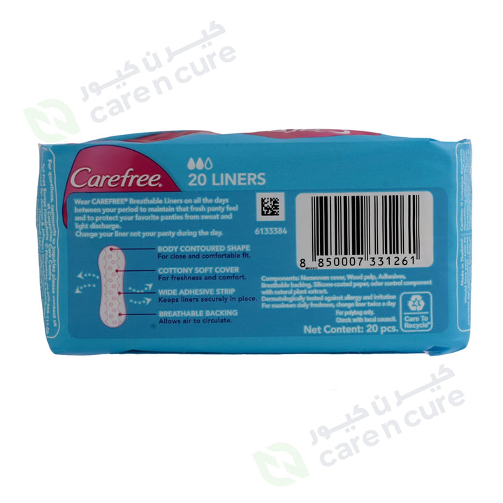 Care Free Panty Liner Blue(Dry- Breath)1*20 Pieces