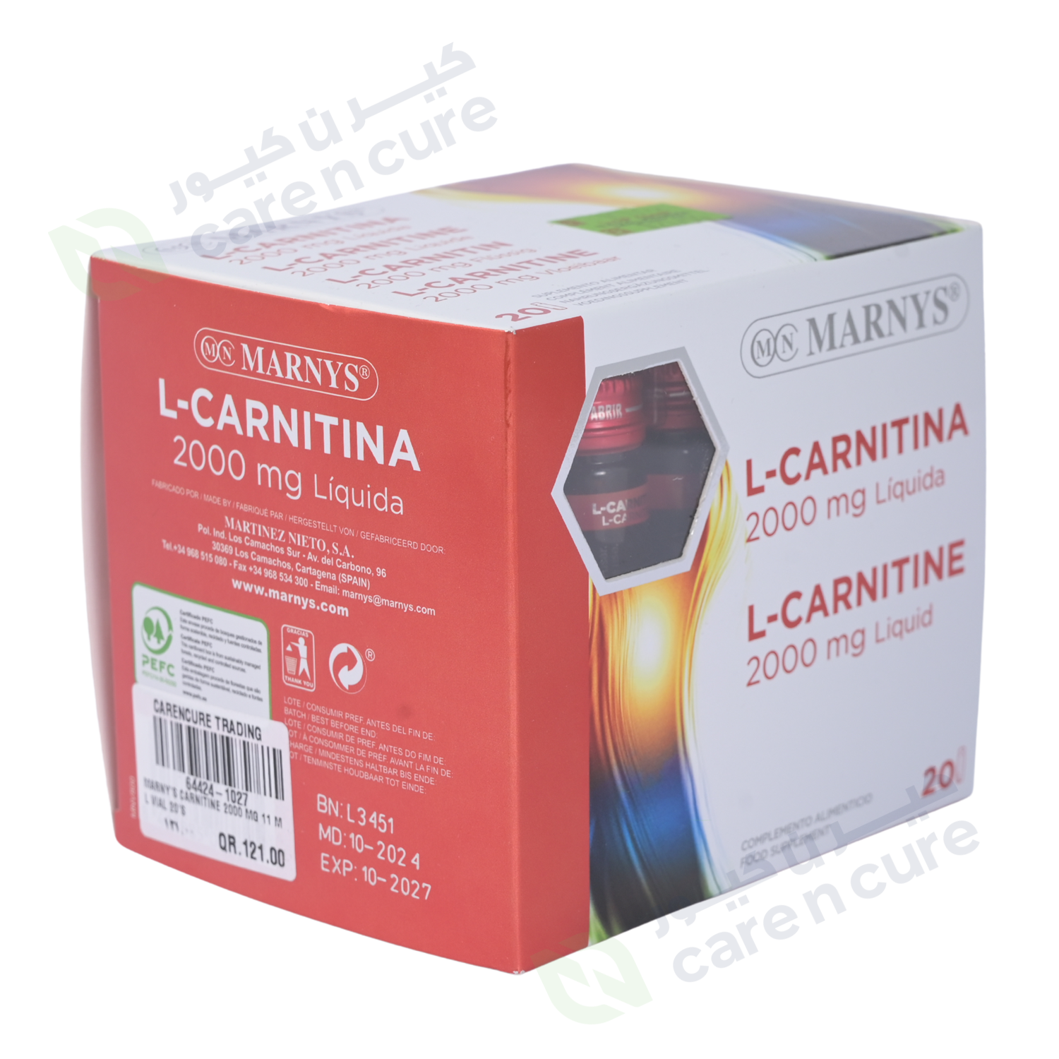 Buy Marnys Carnitine 2000 mg 11 ml Vial 20S Online at Best prices in Qatar | CarenCure pharmacy Buy Marnys Carnitine 2000 mg 11 ml Vial 20S Online at Best prices in Qatar | CarenCure pharmacy